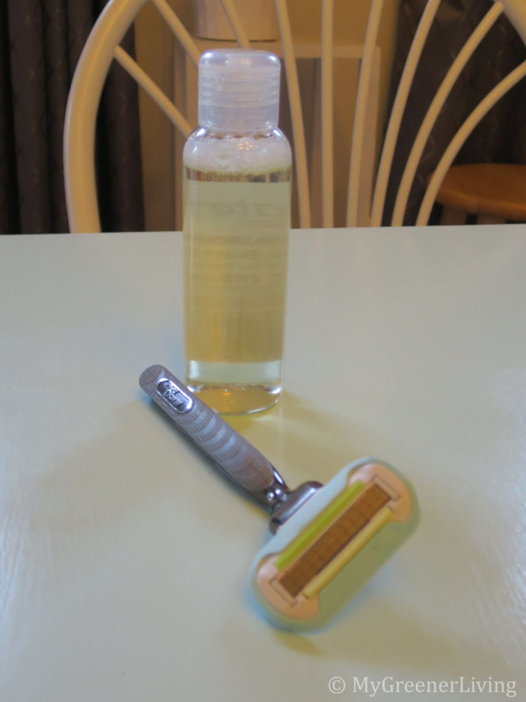 Diluted castile soap with disposable cartridge razor