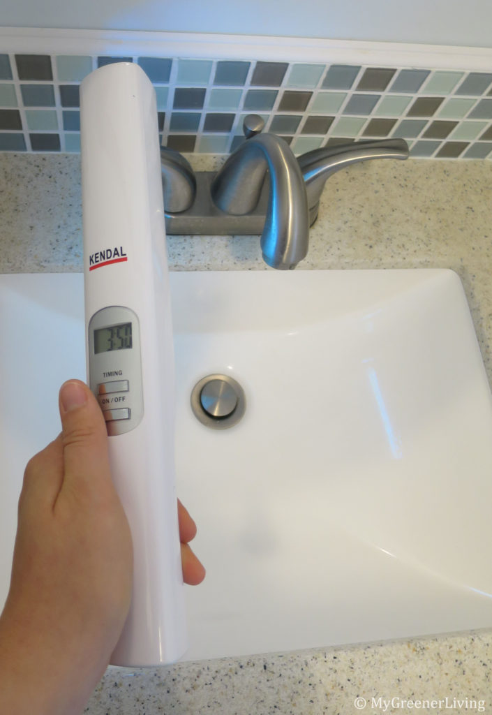 cleaning without chemicals UV wand cleaning bathroom sink
