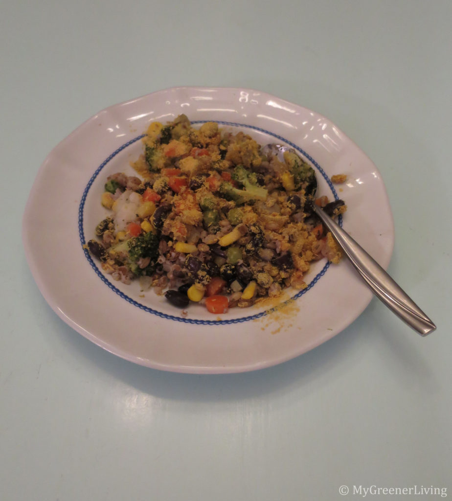 mixed grain and veggie casserole served