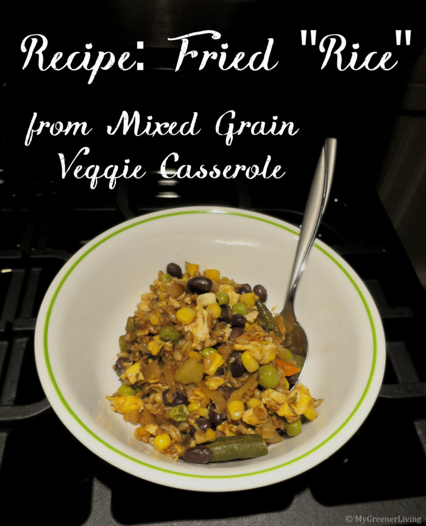 photo of fried rice made from mixed grain veggie casserole