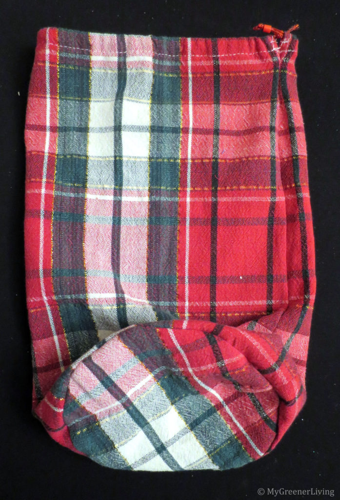 cylindrical fabric reusable gift bag