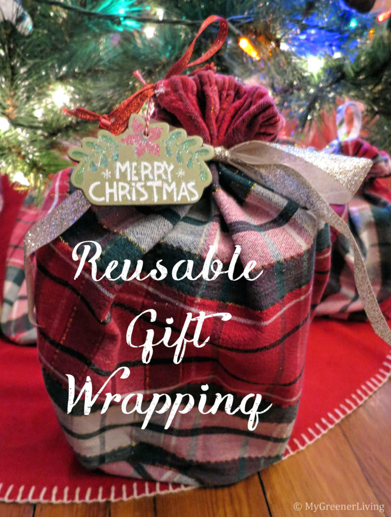 reusable fabric gift bag and chalk tag