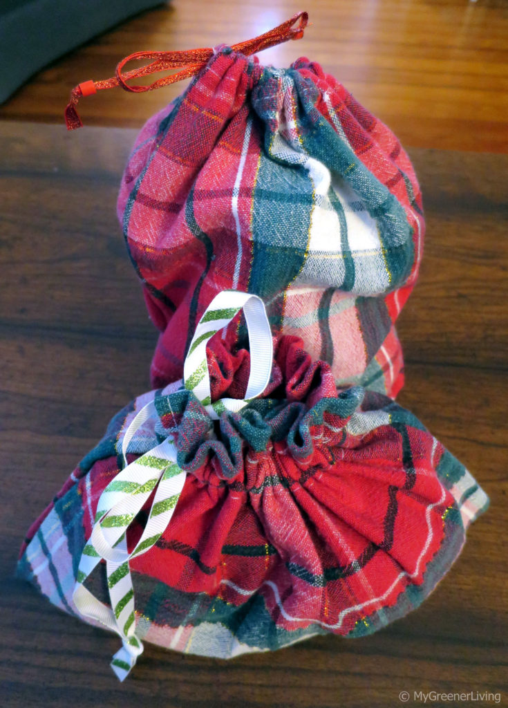 tow reusable fabric gift bags