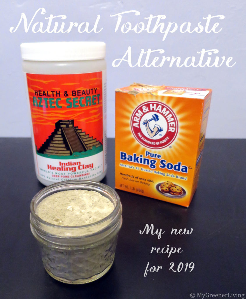 a second recipe for a natural toothpaste alternative, using baking powder and bentonite clay