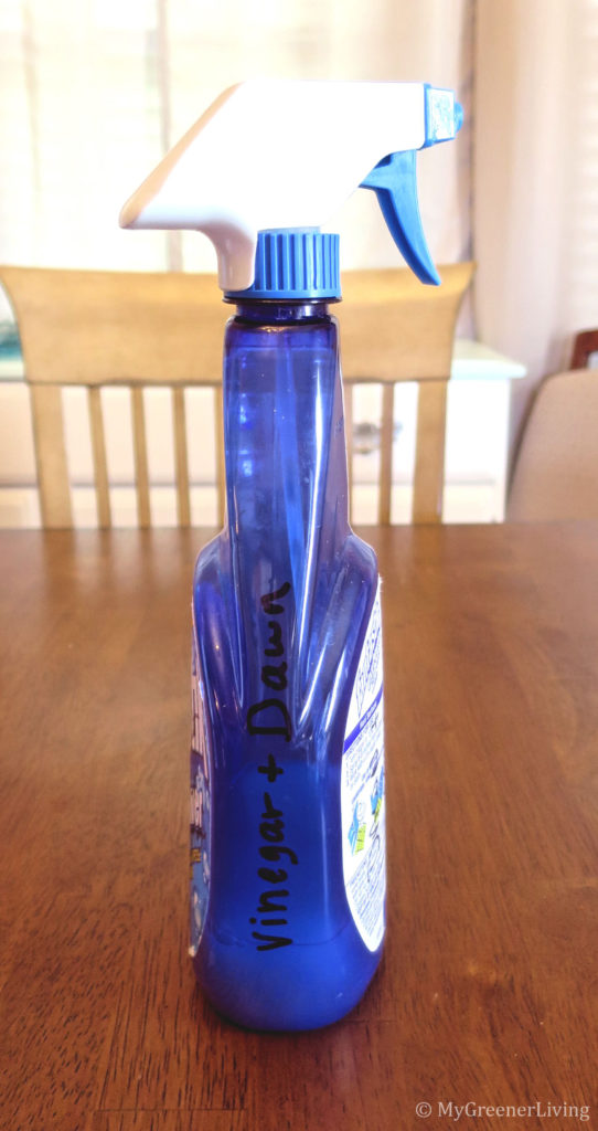 spray bottle with vinegar+Dawn